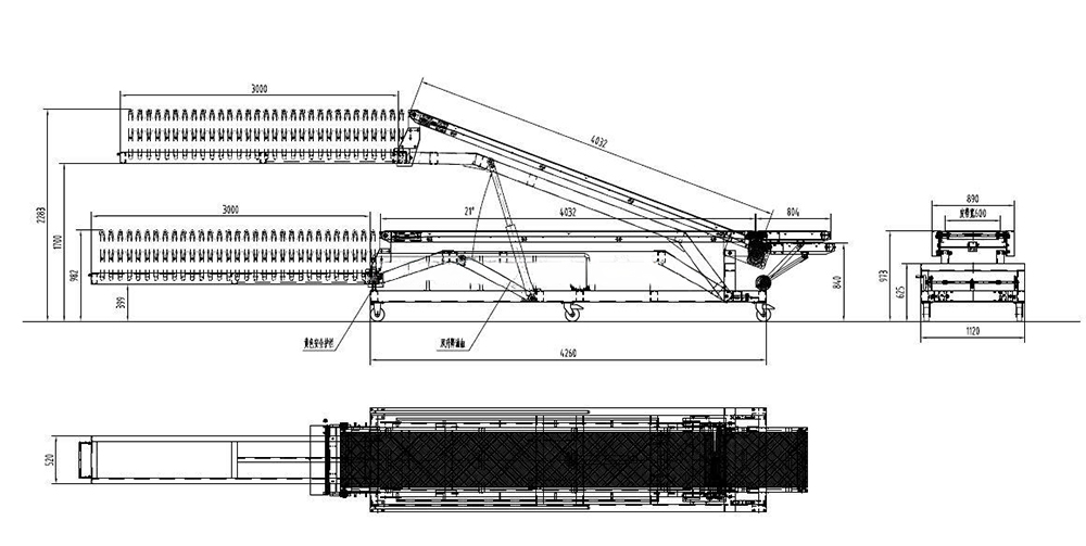 Telescopic belt conveyor for truck loading and unloading by UNITFINE02