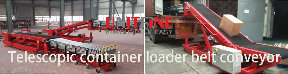 Telescopic belt conveyor for truck loading and unloading by UNITFINE