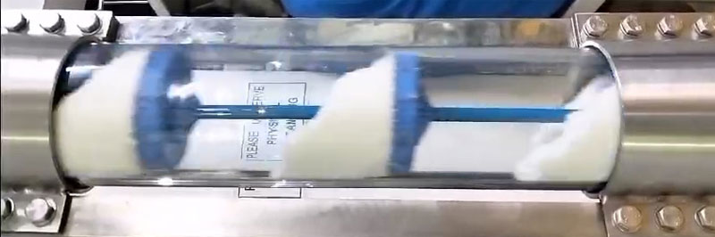 UNITFINE Tubular Cable Conveyor System with Transparent Section and Blue Discs12