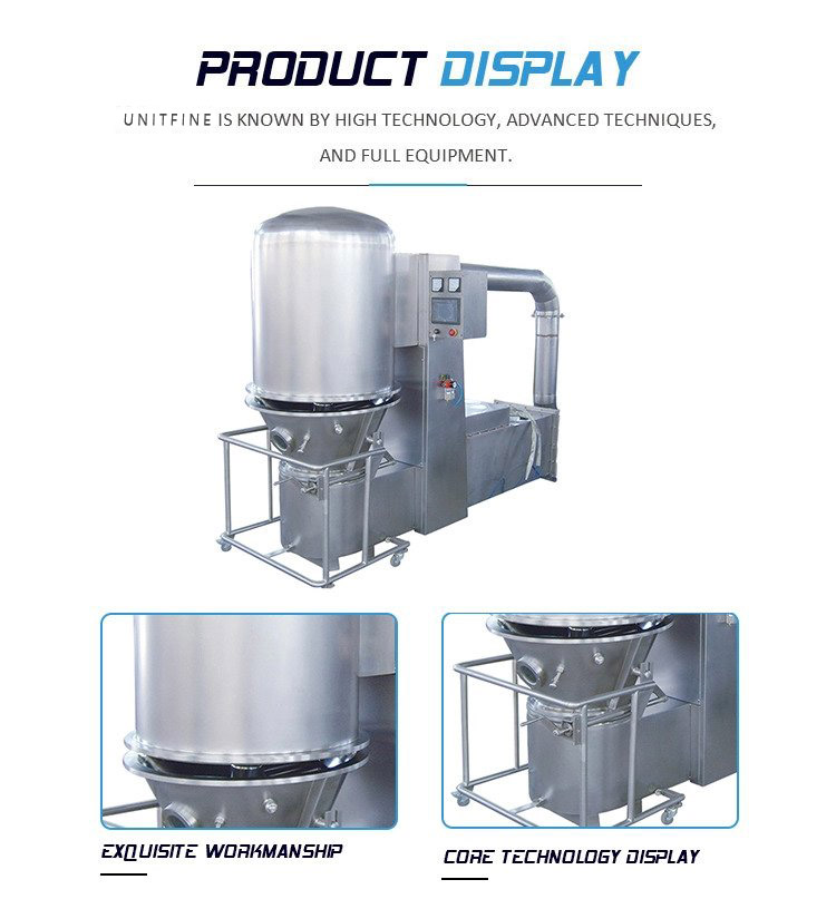 Pharmaceutical wet granules being dried in fluid bed dryer des