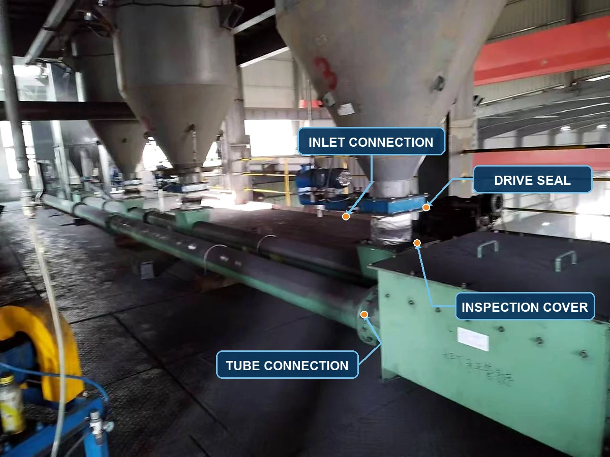 Common dust leakage points in a powder conveying system