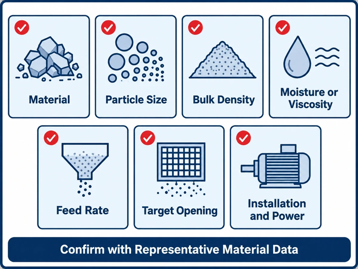 Flow-thru rotary vibrating separator selection checklist